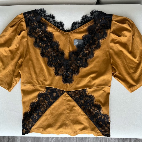 Anthropologie Tops - By Anthropologie lace-trimmed tee